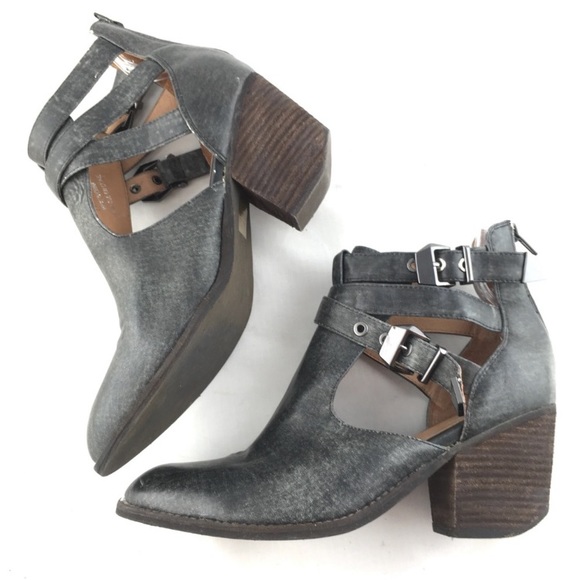 Ankle booties boots gray cut out strap Everwell 9 - Picture 5 of 8